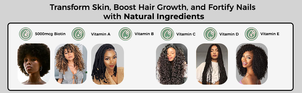 Women and Men Hair, Skin, Nails Plus Extra Strength Biotin 5000mcg,