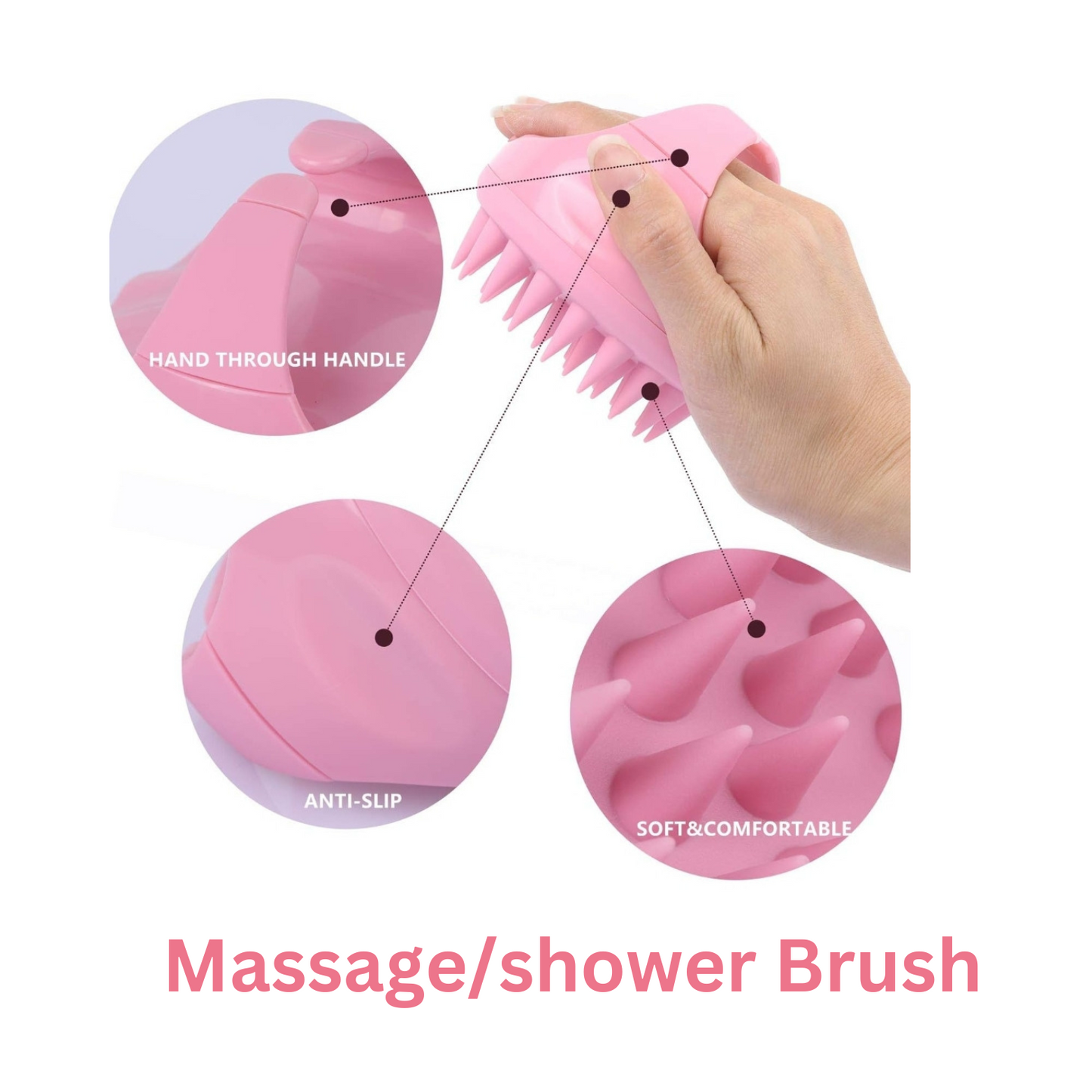S-Secrets Scalp Massager Shampoo Brush with Soft Silicone Bristles for